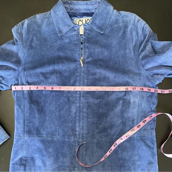 *SOLD*Vintage Clio Blue Suede Jacket Size 14 - Picture 14 of 15